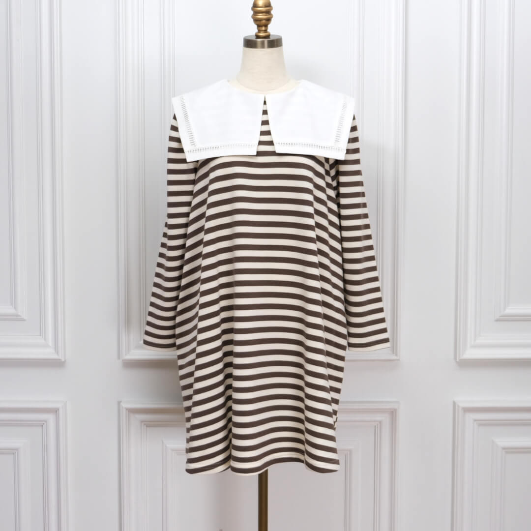 Sailor Collar Dress(WHITE��BEIGE)