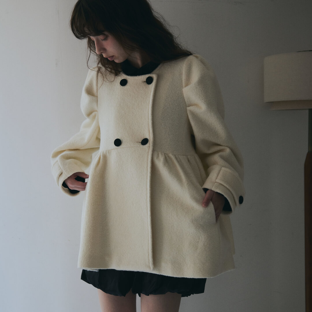 ダブルボタンコート(WHITE) | OUTER | UN MINOU