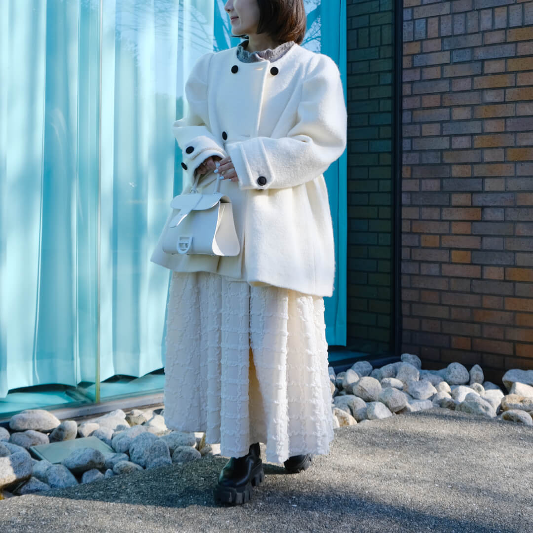 期間限定お値下げ中です！アンミヌ　unminou ダブルボタンコート ダブルボタンコート(WHITE) | OUTER | UN MINOU