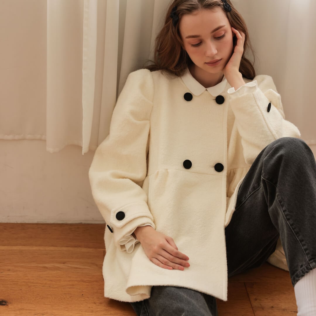 ダブルボタンコート(WHITE) | OUTER | UN MINOU