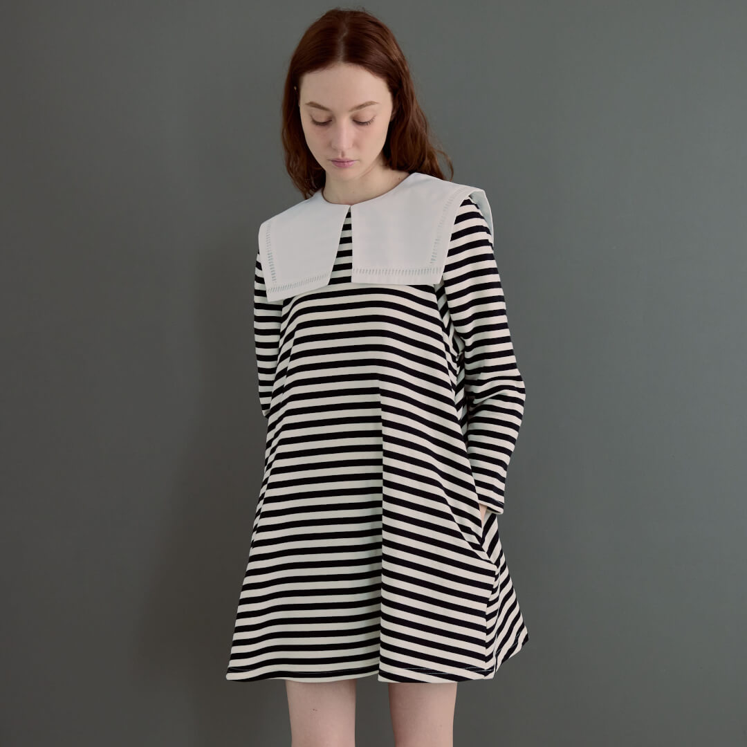 Sailor Collar Dress(WHITE��BLACK)