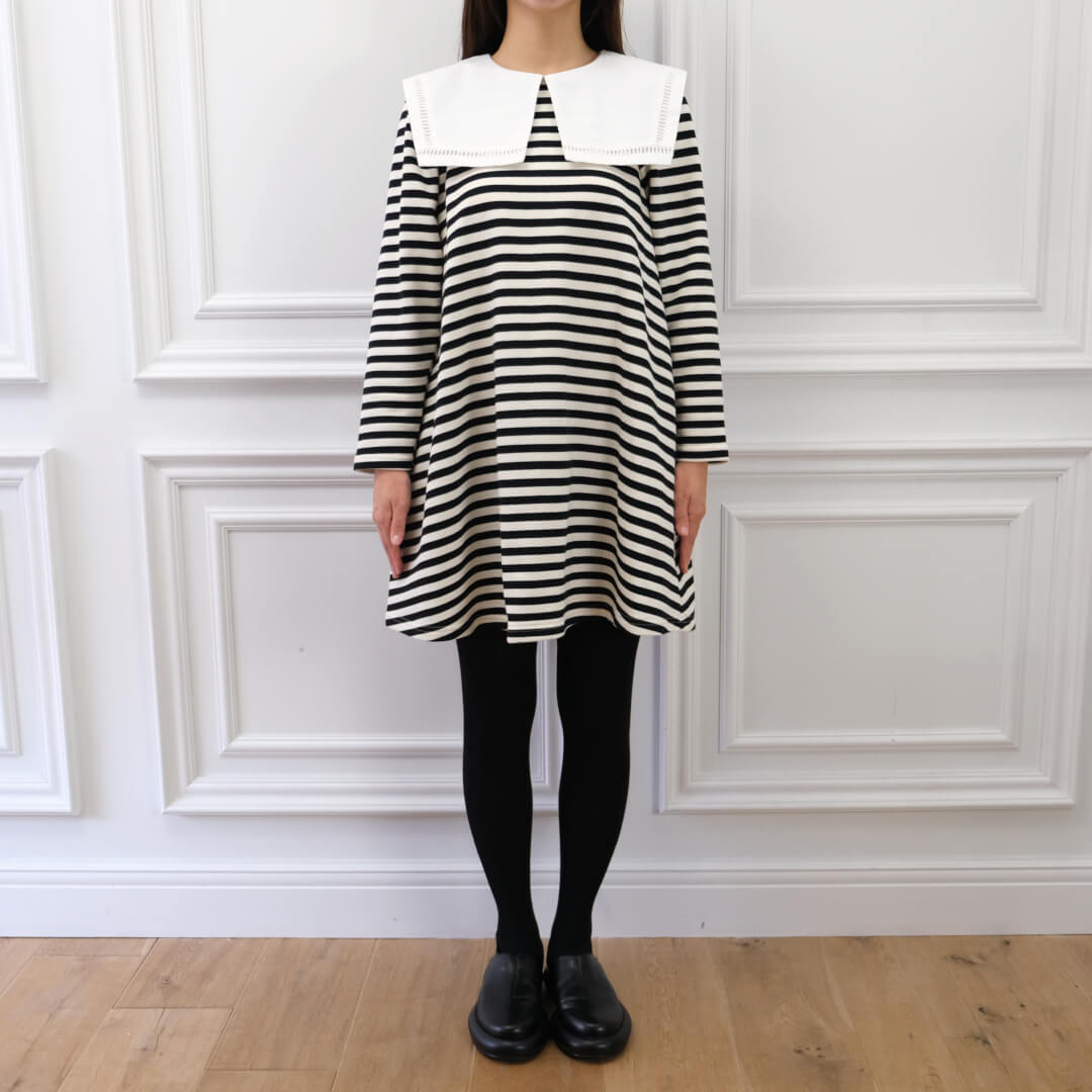 Sailor Collar Dress(WHITE��BLACK)