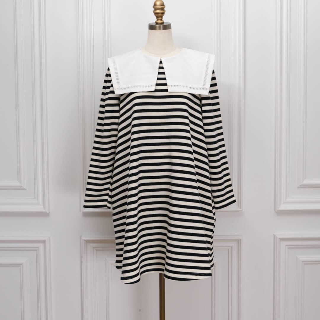 Sailor Collar Dress(WHITE��BLACK)
