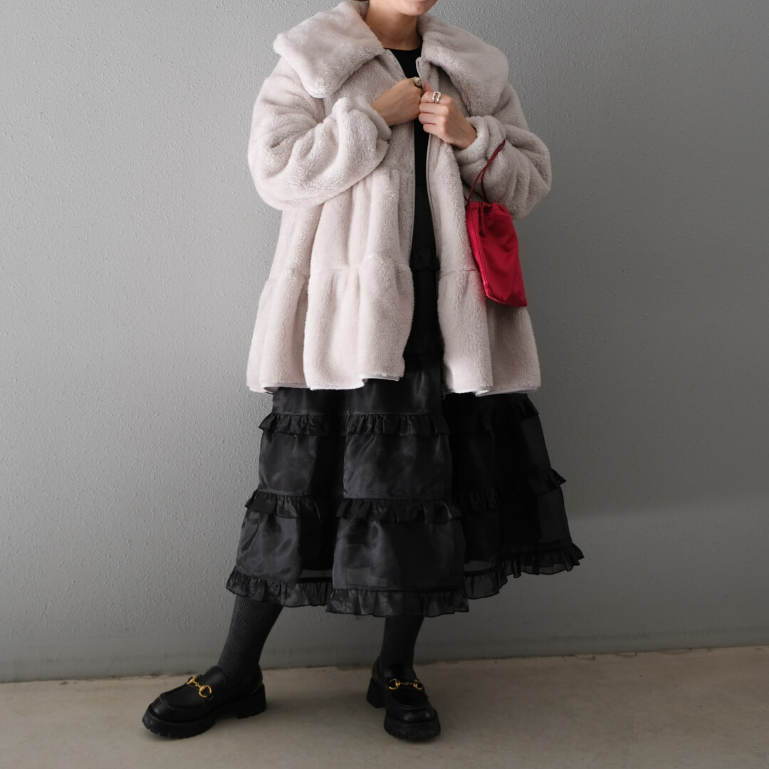 オーガンジーティアードワンピース(BLACK) | すべての商品 | UN MINOU