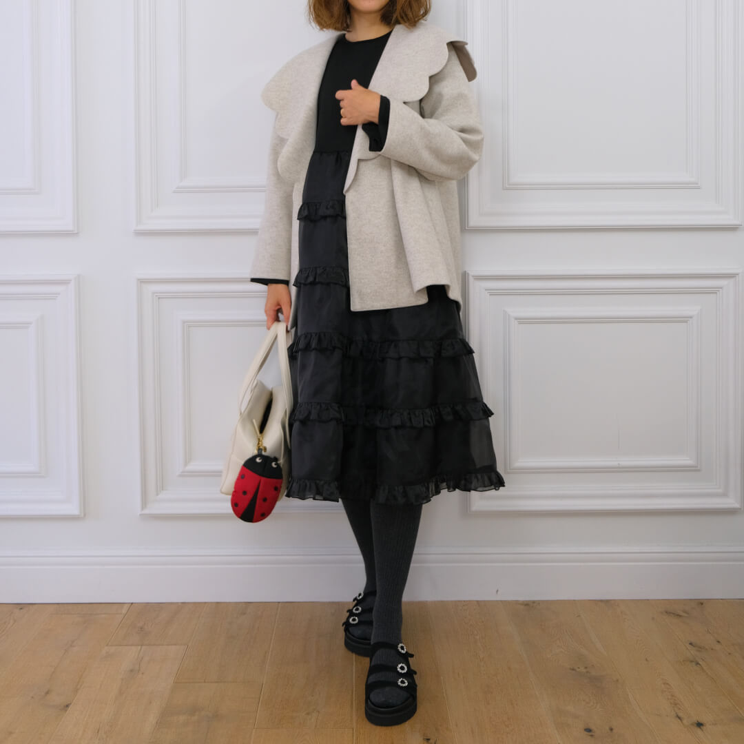 オーガンジーティアードワンピース(BLACK) | すべての商品 | UN MINOU