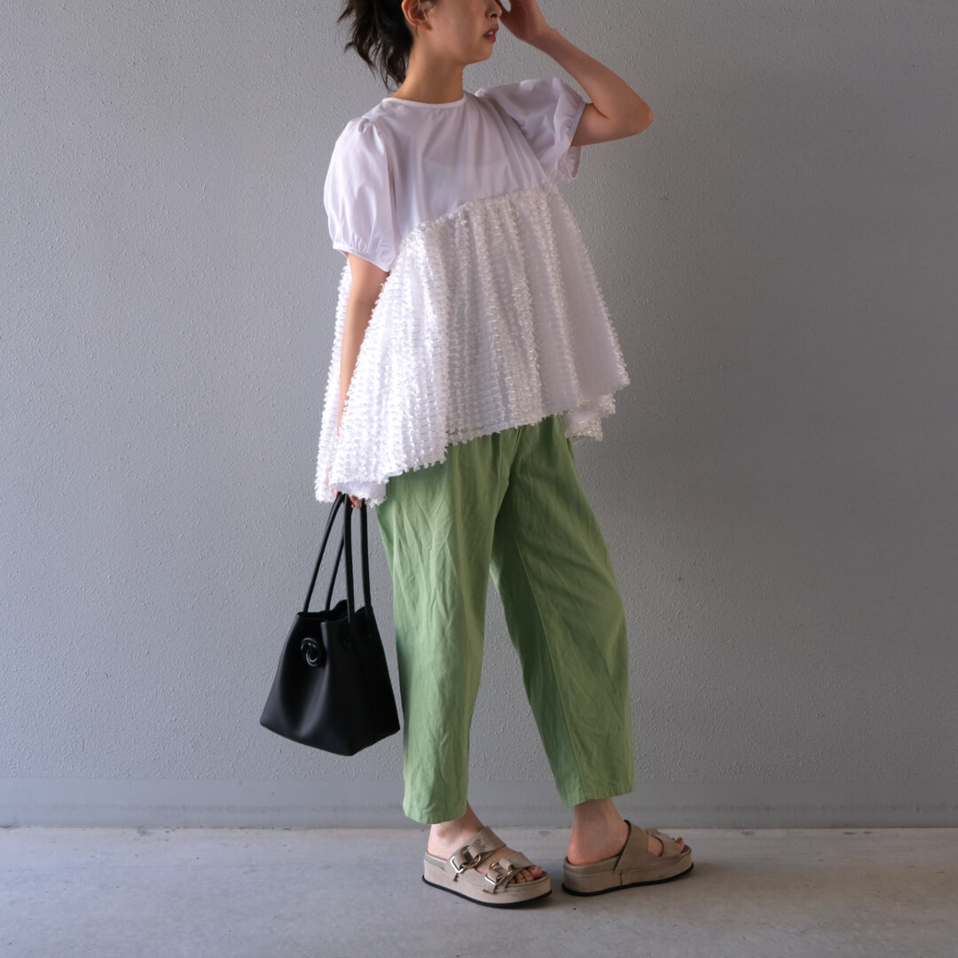 リボンチュールブラウス(WHITE) | すべての商品 | UN MINOU