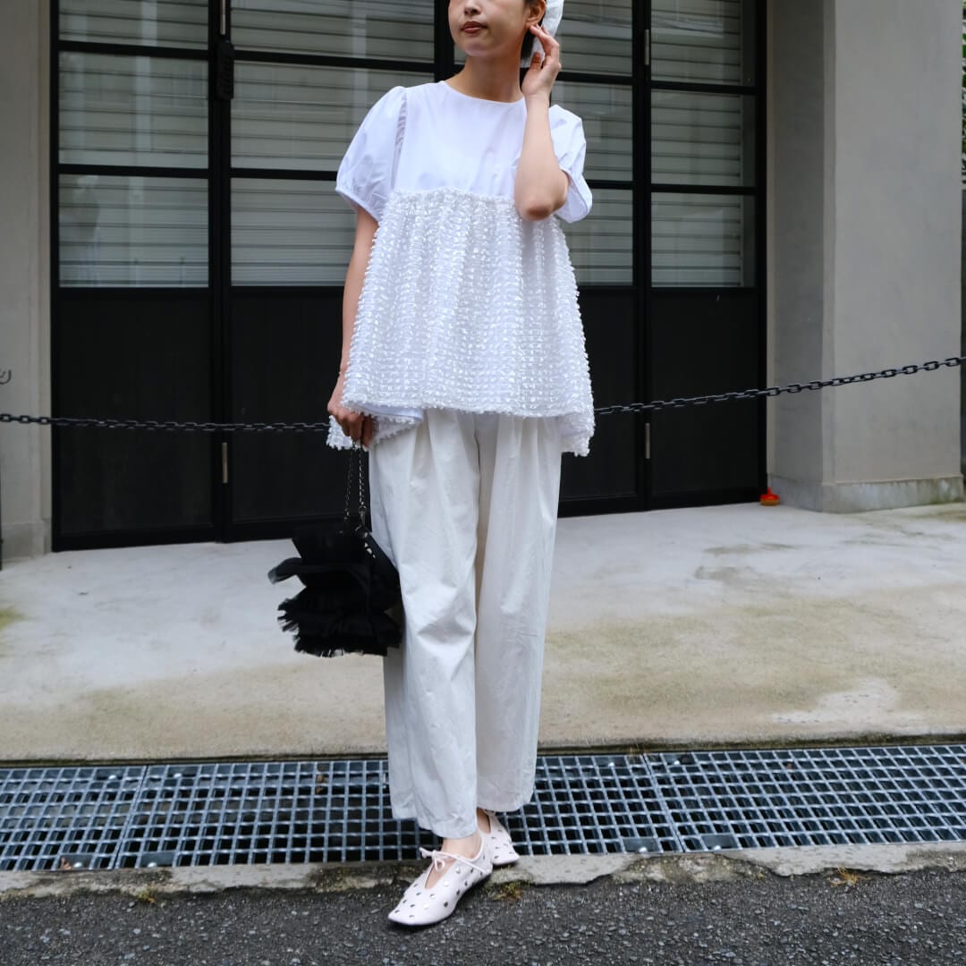 リボンチュールブラウス(WHITE) | すべての商品 | UN MINOU