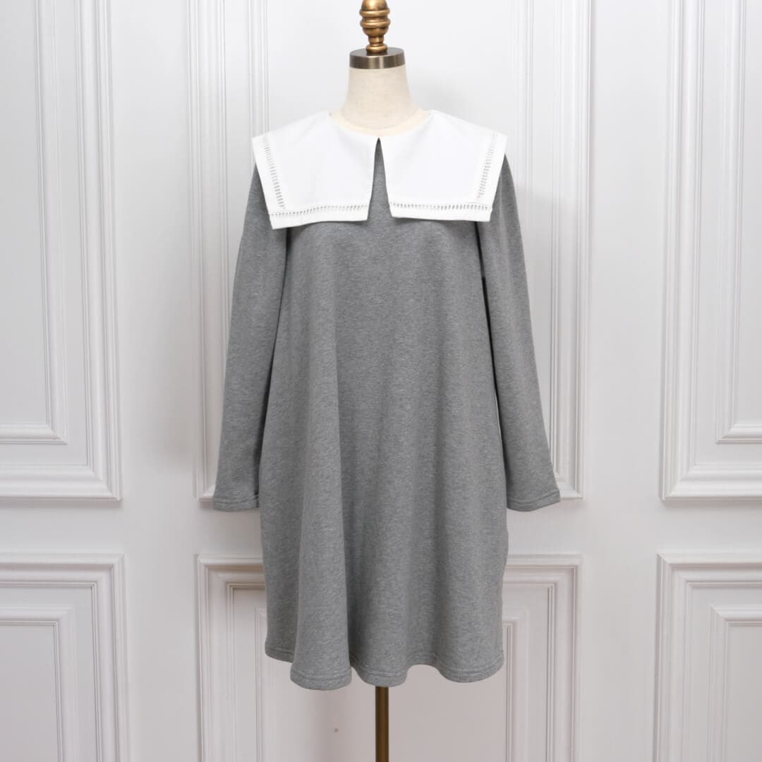 Sailor Collar Dress(GRAY)