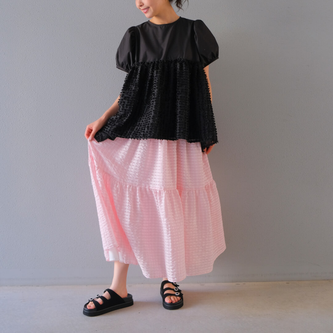 リボンチュールブラウス(BLACK) | すべての商品 | UN MINOU