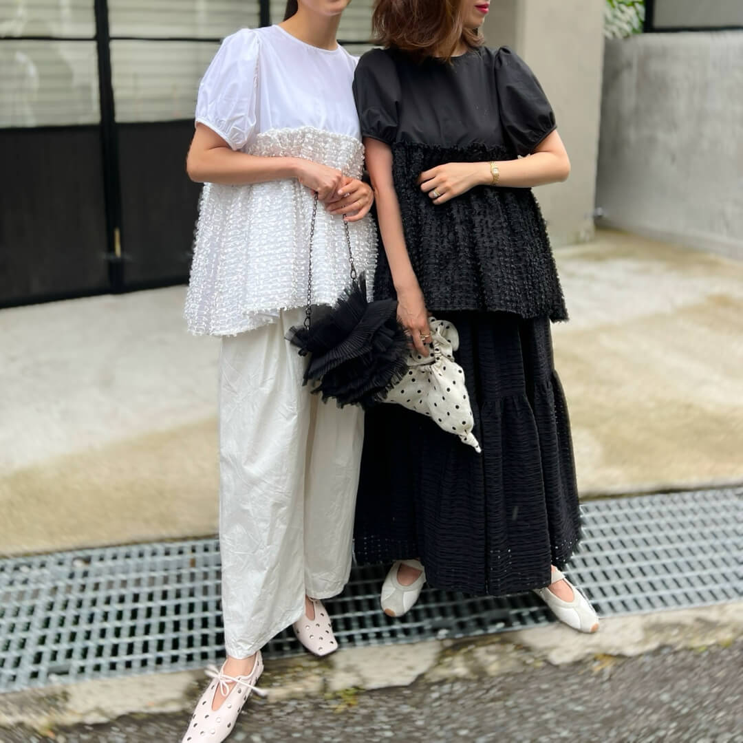 リボンチュールブラウス(BLACK) | すべての商品 | UN MINOU