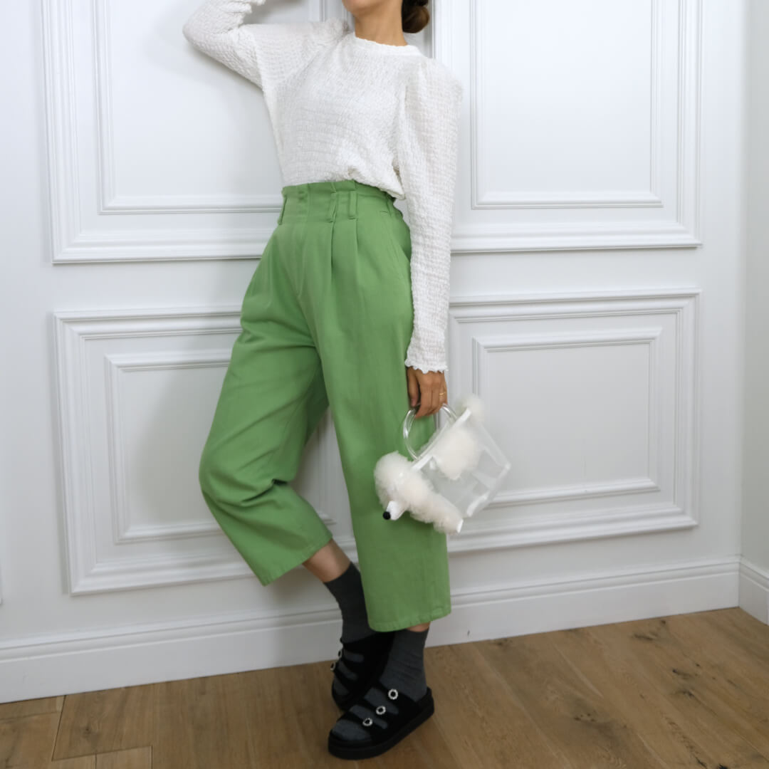 プチネックシャーリングトップス(WHITE) | すべての商品 | UN MINOU