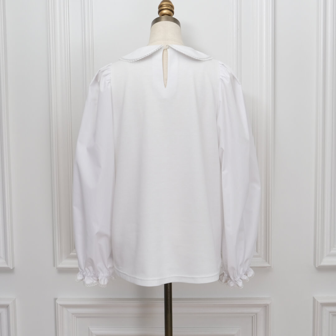 Picot Collar Docking Tops(WHITE)