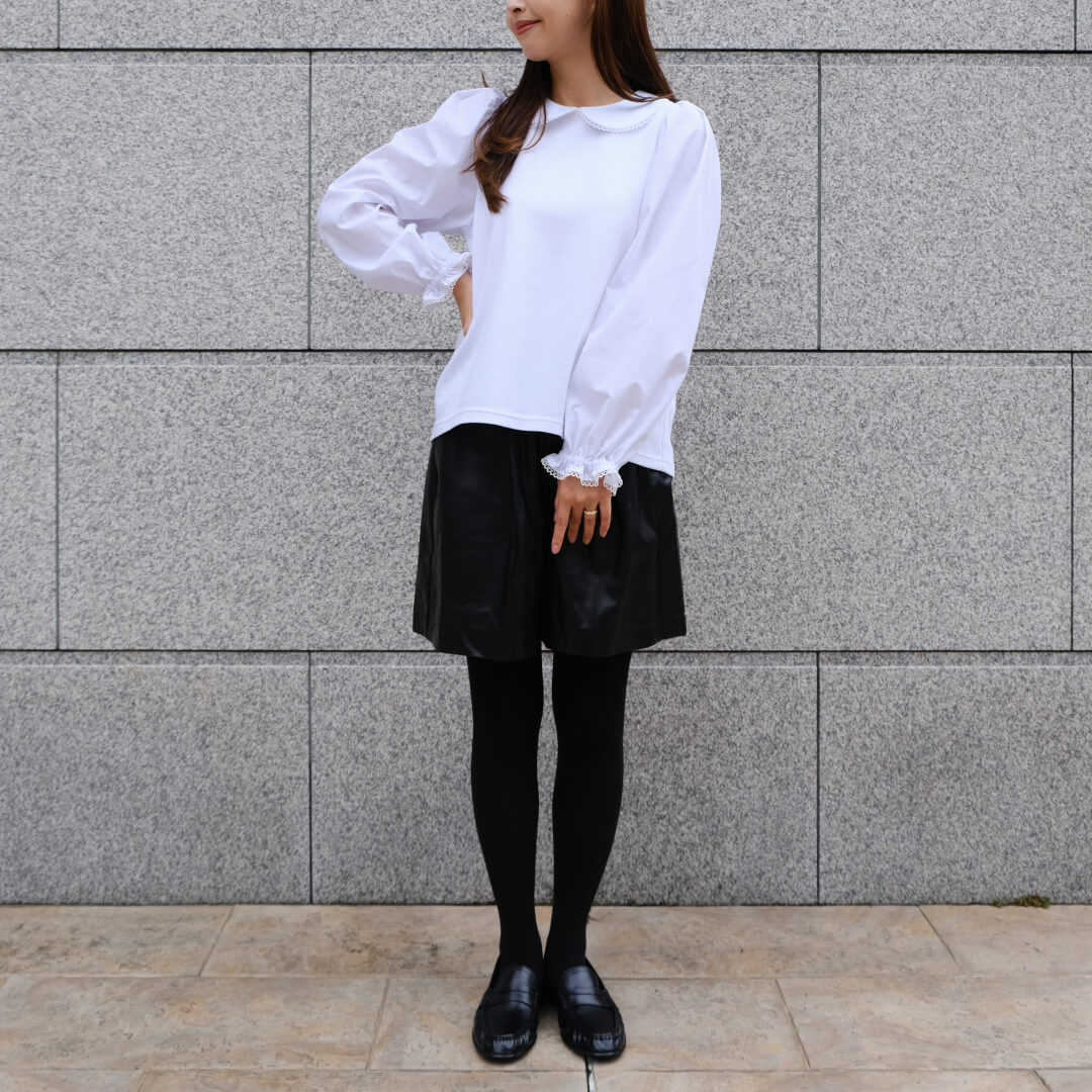Picot Collar Docking Tops(WHITE)
