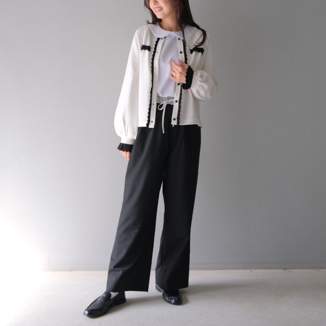 Picot Collar Docking Tops(WHITE)