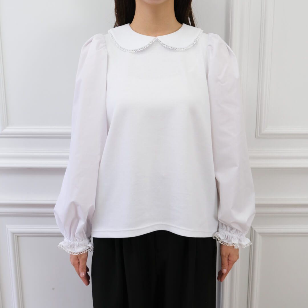 Picot Collar Docking Tops(WHITE)
