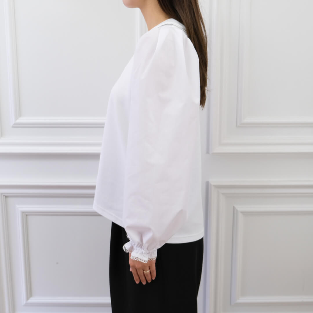Picot Collar Docking Tops(WHITE)
