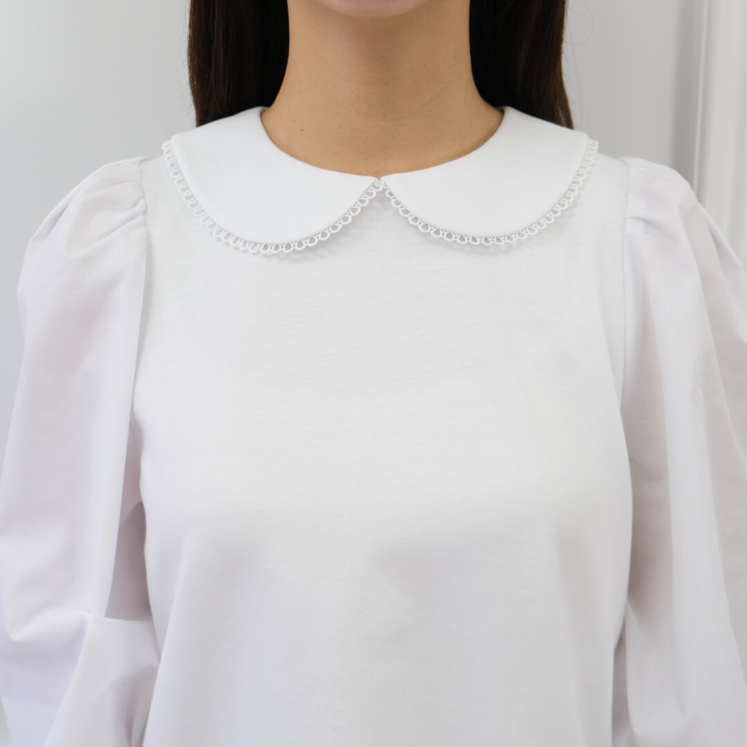 Picot Collar Docking Tops(WHITE)