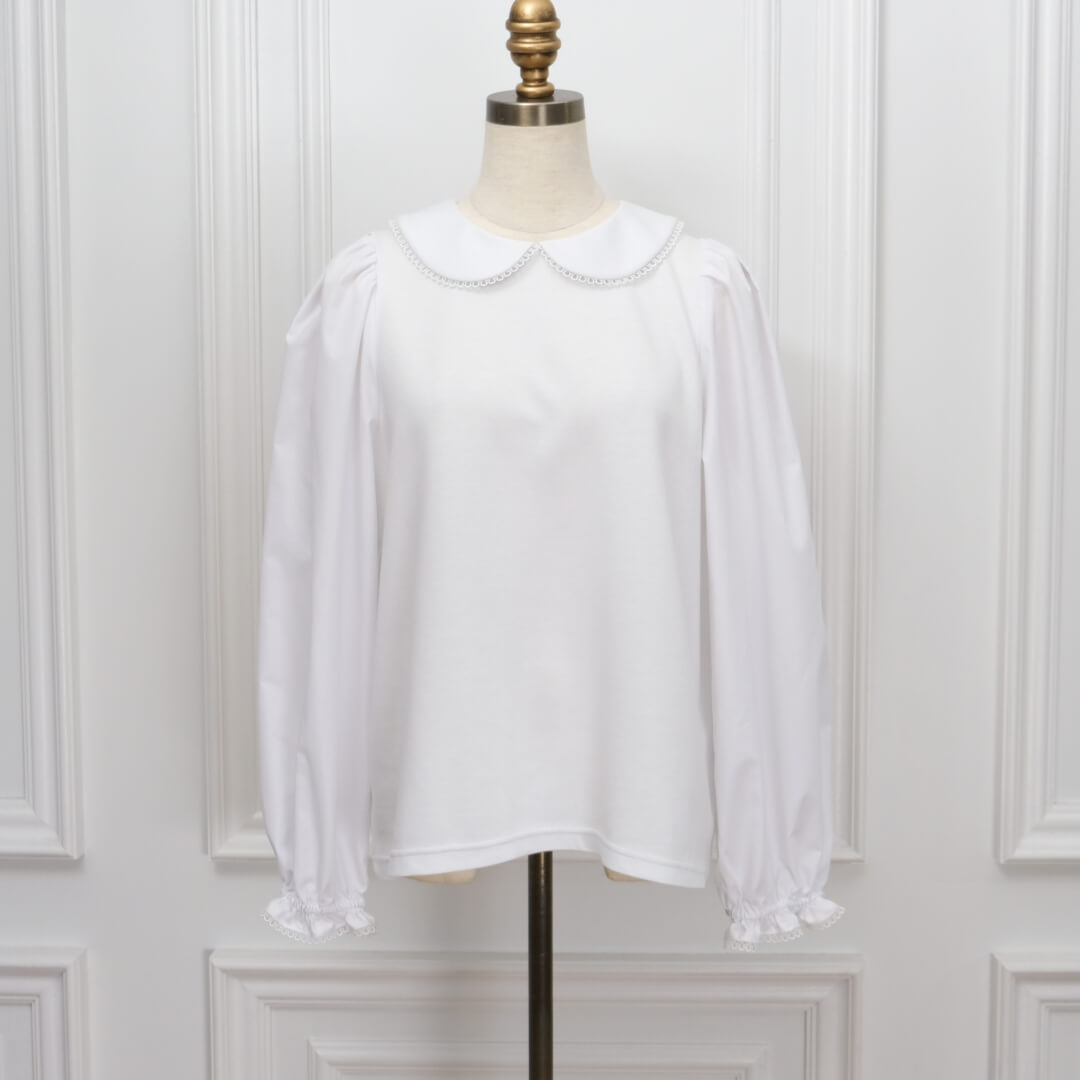 Picot Collar Docking Tops(WHITE)
