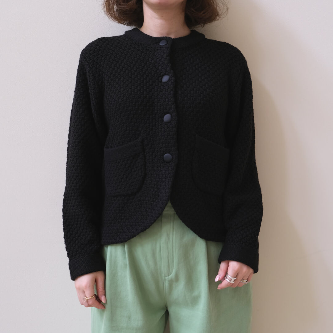 Unminou アンミヌ　ヘムラウンドカーディガン(BLACK) ラウンドフリルニットカーディガン(BLACK) | すべての商品 | UN