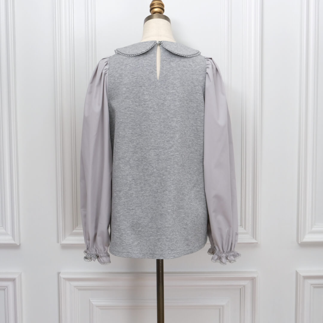Picot Collar Docking Tops(GRAY)