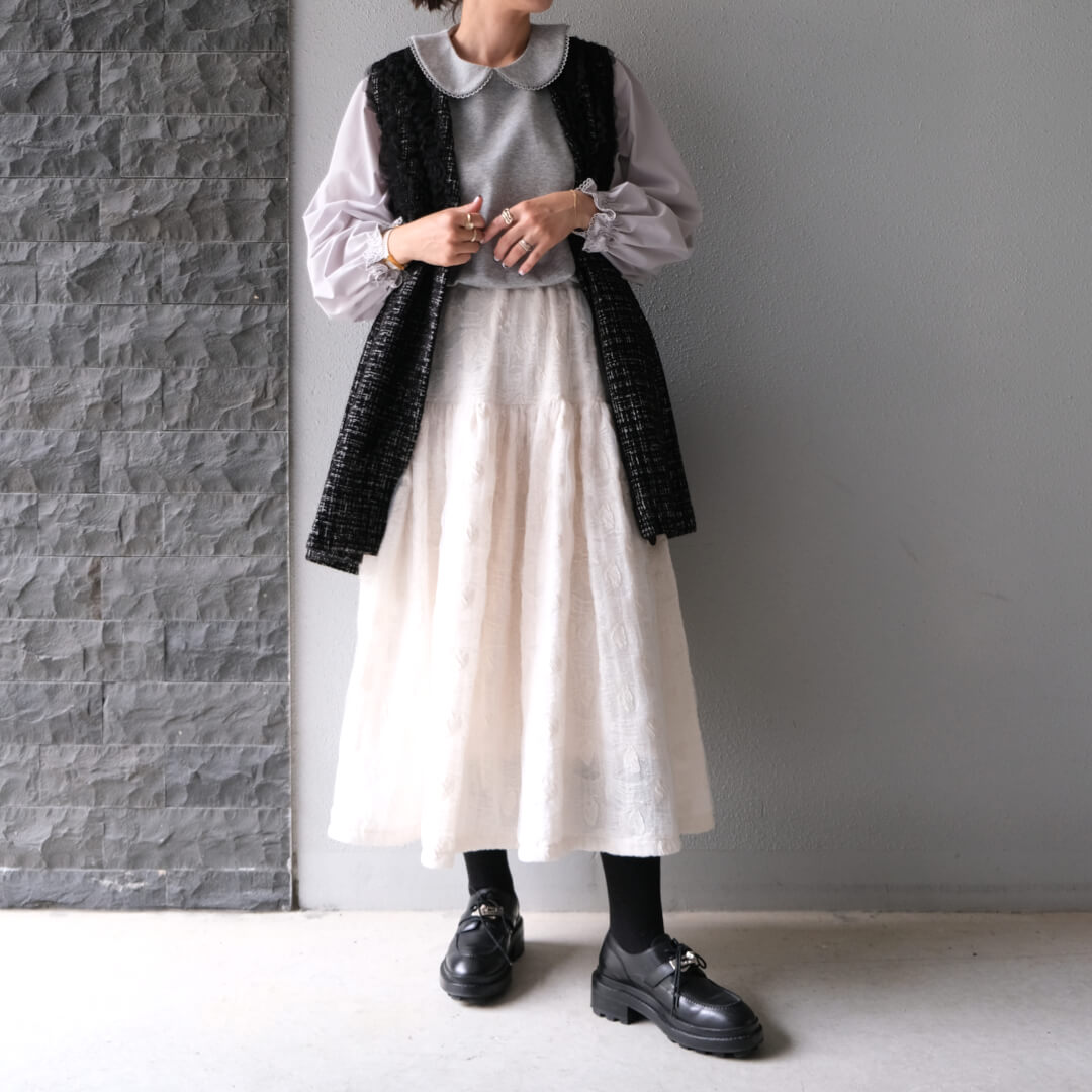 Picot Collar Docking Tops(GRAY)