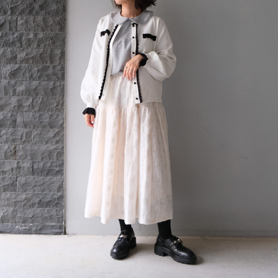Picot Collar Docking Tops(GRAY)