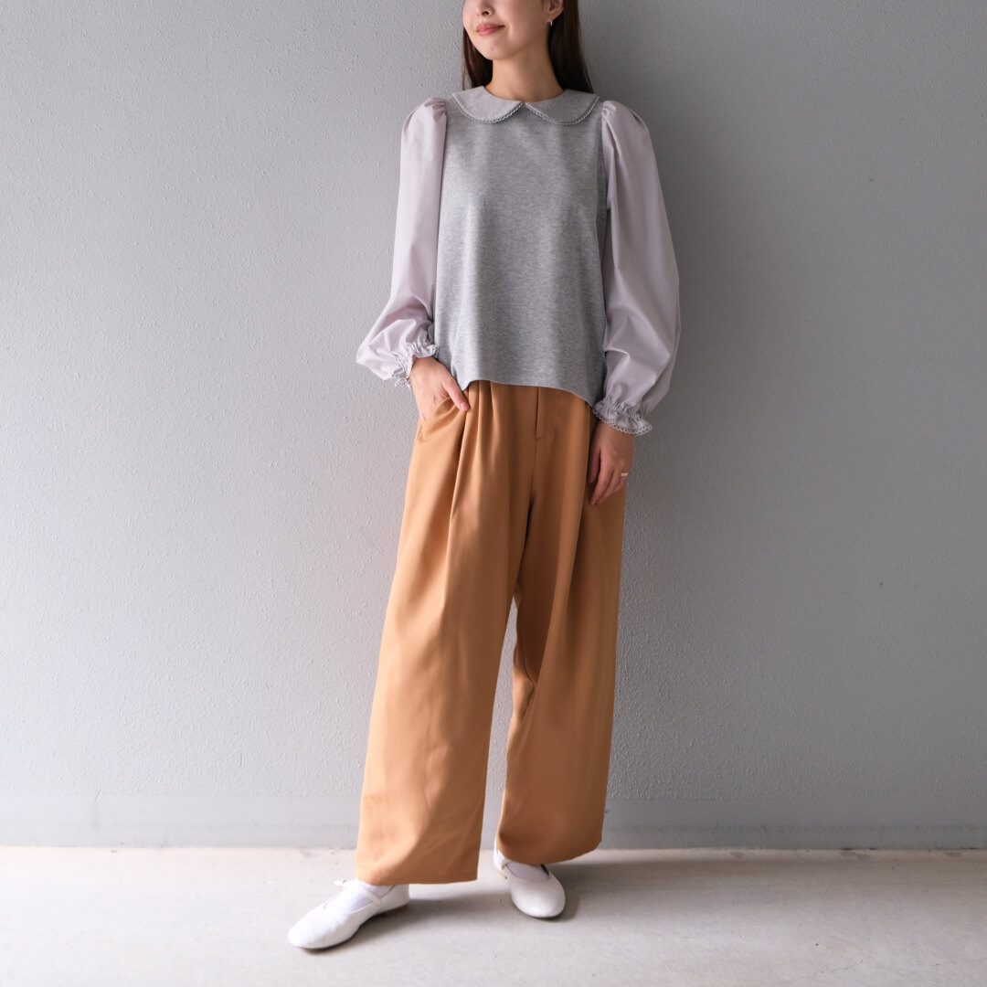 Picot Collar Docking Tops(GRAY)
