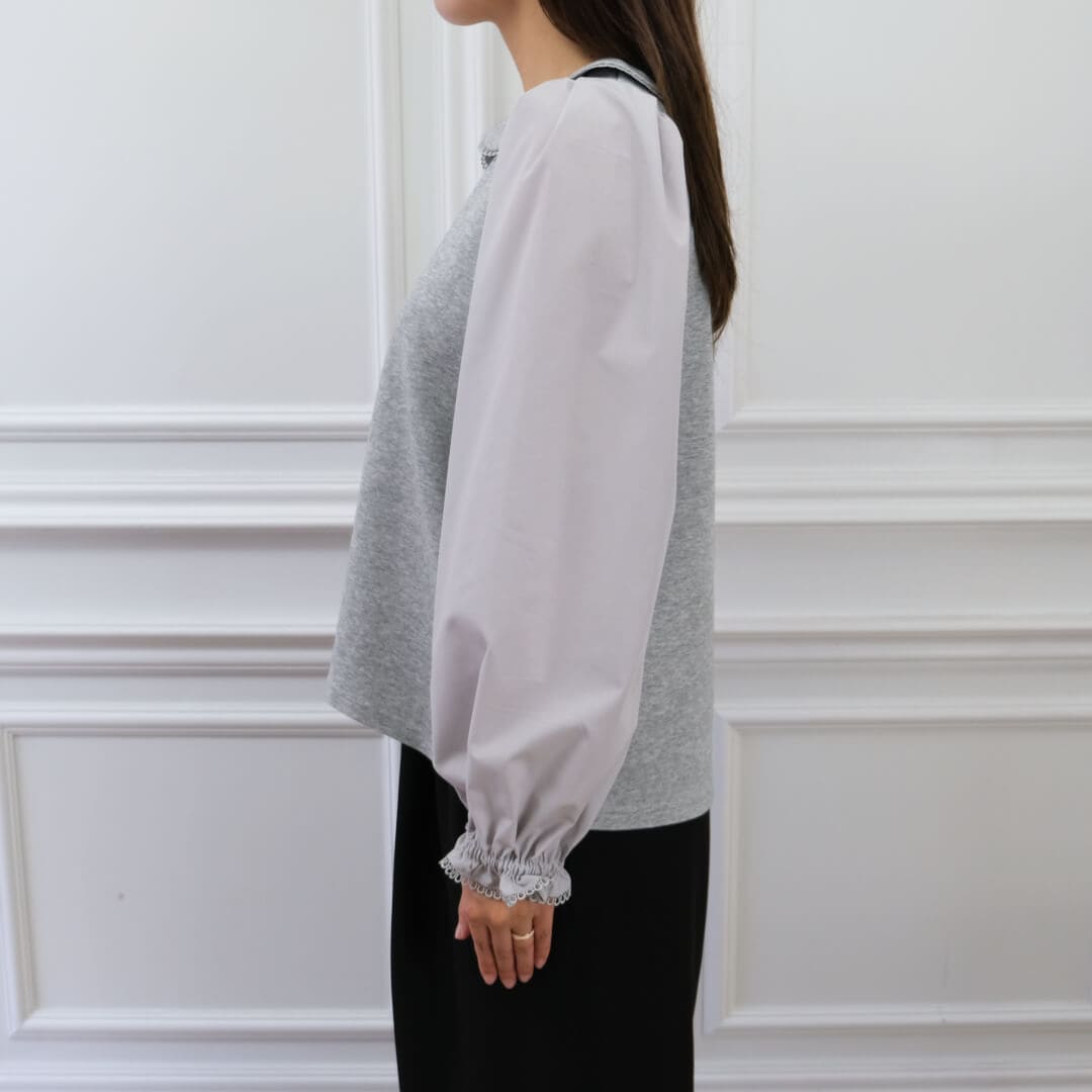 Picot Collar Docking Tops(GRAY)