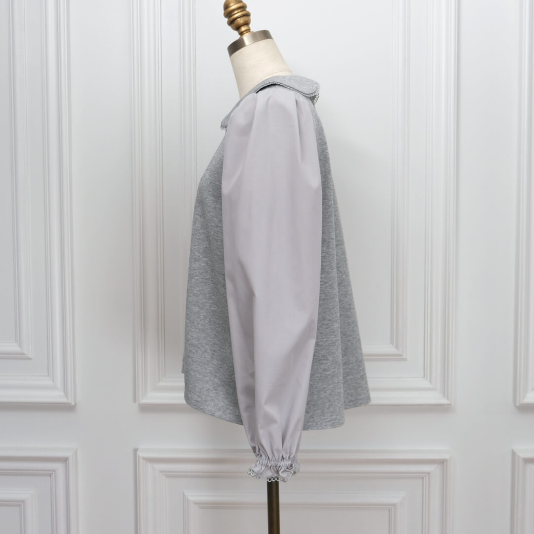 Picot Collar Docking Tops(GRAY)