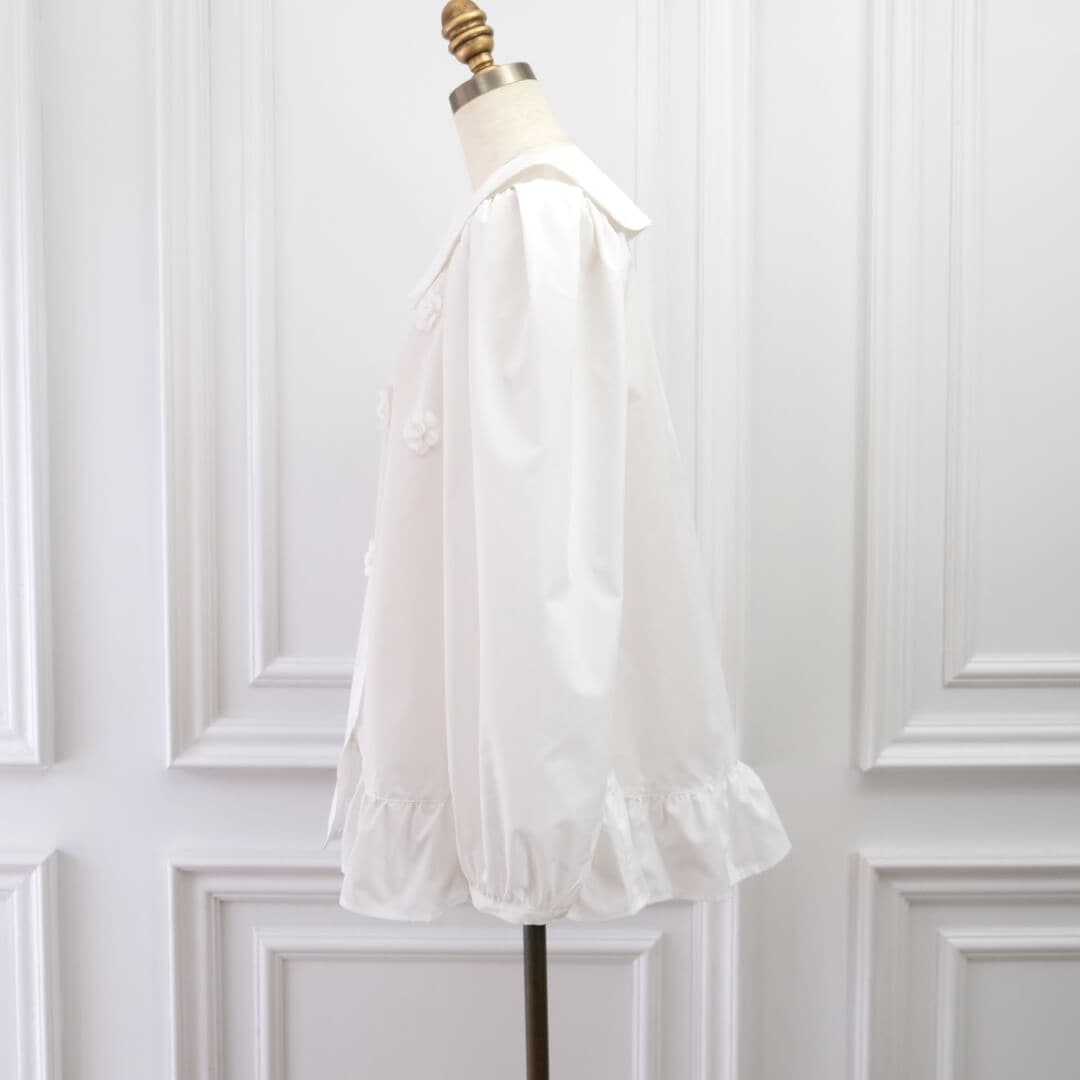Organza Flower Blouse(WHITE)