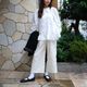Organza Flower Blouse(WHITE)