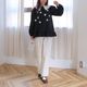 Organza Flower Blouse(BLACK)