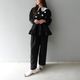 Organza Flower Blouse(BLACK)