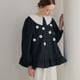 Organza Flower Blouse(BLACK)