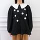 Organza Flower Blouse(BLACK)