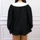 Organza Flower Blouse(BLACK)