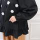 Organza Flower Blouse(BLACK)