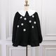 Organza Flower Blouse(BLACK)