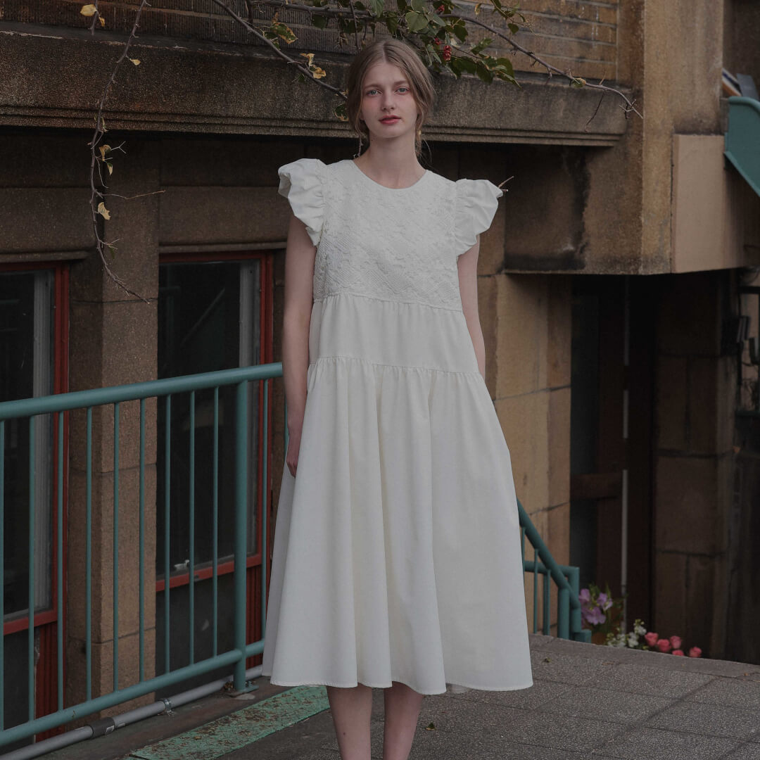 UNMINOU アンミヌ ハンドクロシェワンピース(WHITE) ハンドクロシェワンピース(WHITE) | すべての商品 | UN MINOU