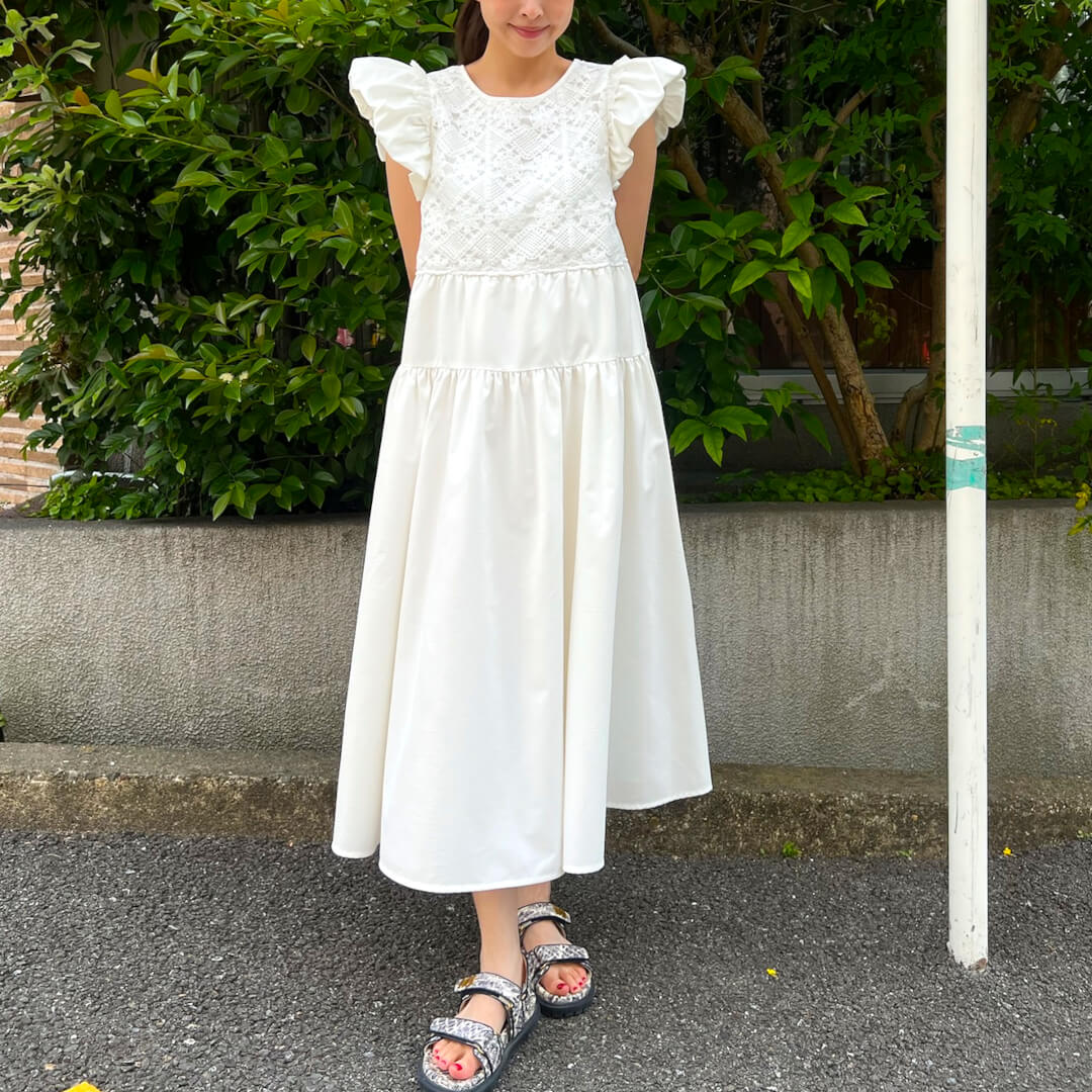 UNMINOU アンミヌ ハンドクロシェワンピース(WHITE) ハンドクロシェワンピース(WHITE) | すべての商品 | UN MINOU