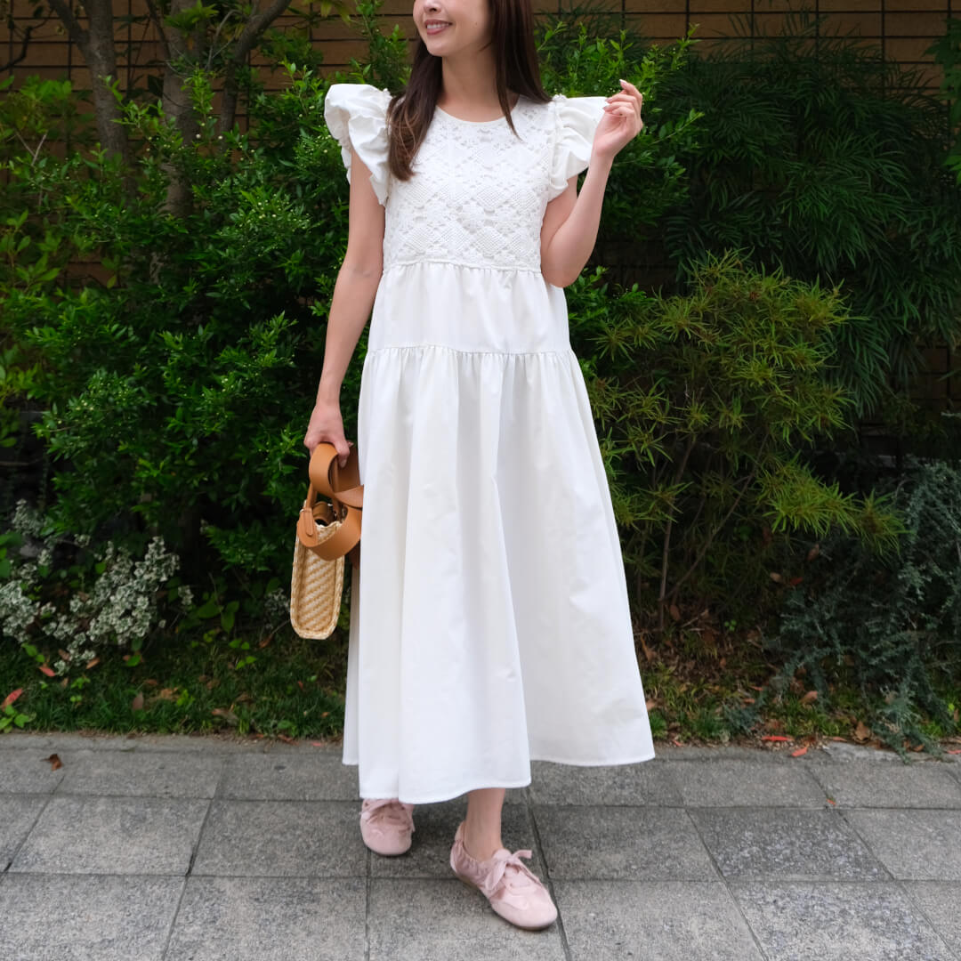 ハンドクロシェワンピース(WHITE) | すべての商品 | UN MINOU