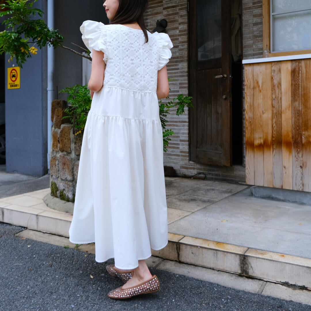 UNMINOU アンミヌ ハンドクロシェワンピース(WHITE) ハンドクロシェワンピース(WHITE) | すべての商品 | UN MINOU