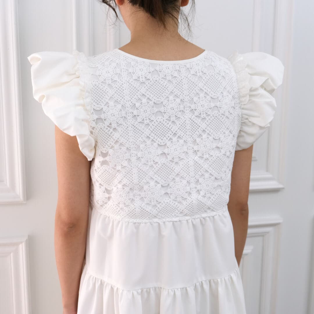 UNMINOU アンミヌ ハンドクロシェワンピース(WHITE) ハンドクロシェワンピース(WHITE) | すべての商品 | UN MINOU