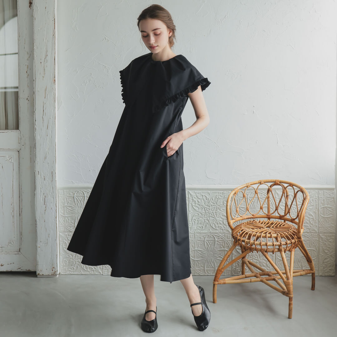 ビッグリボンカラーワンピース(BLACK) | すべての商品 | UN MINOU