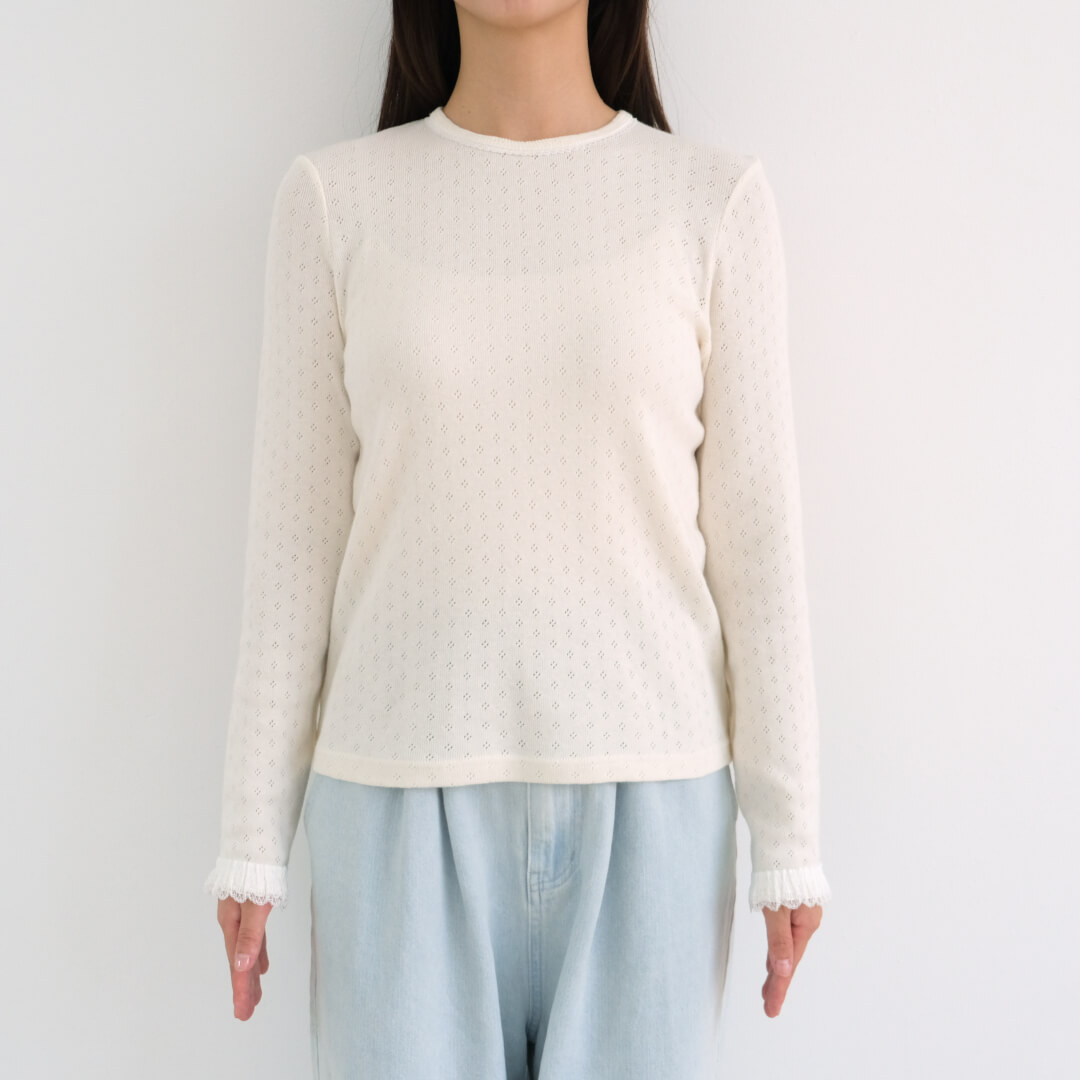 Eyelet Lace Tee(WHITE)