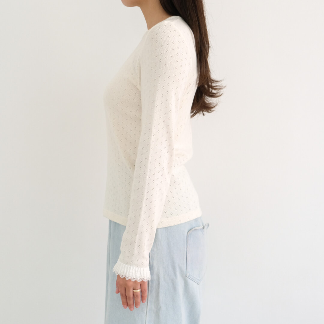 Eyelet Lace Tee(WHITE)