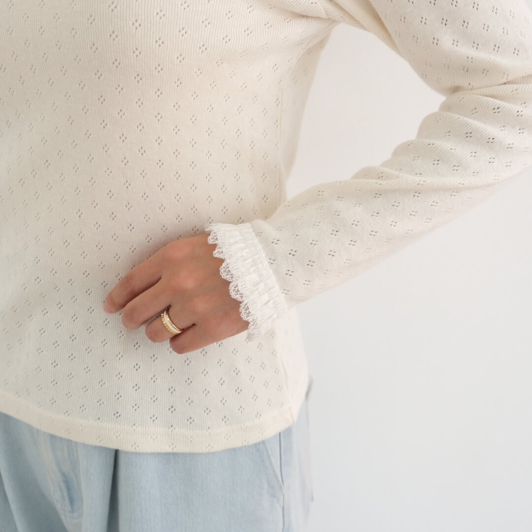 Eyelet Lace Tee(WHITE)
