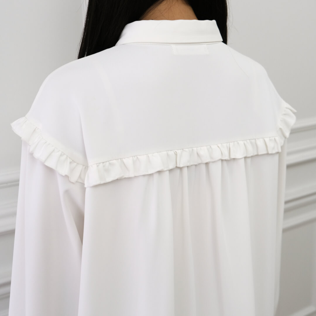 フロントモアフリルブラウス(WHITE) | TOPS | UN MINOU
