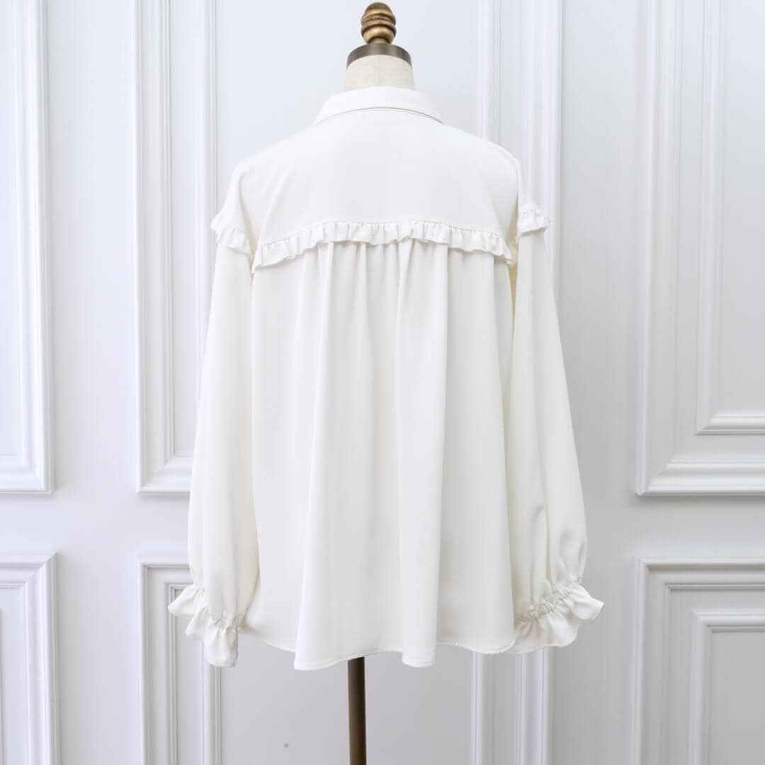 フロントモアフリルブラウス(WHITE) | TOPS | UN MINOU