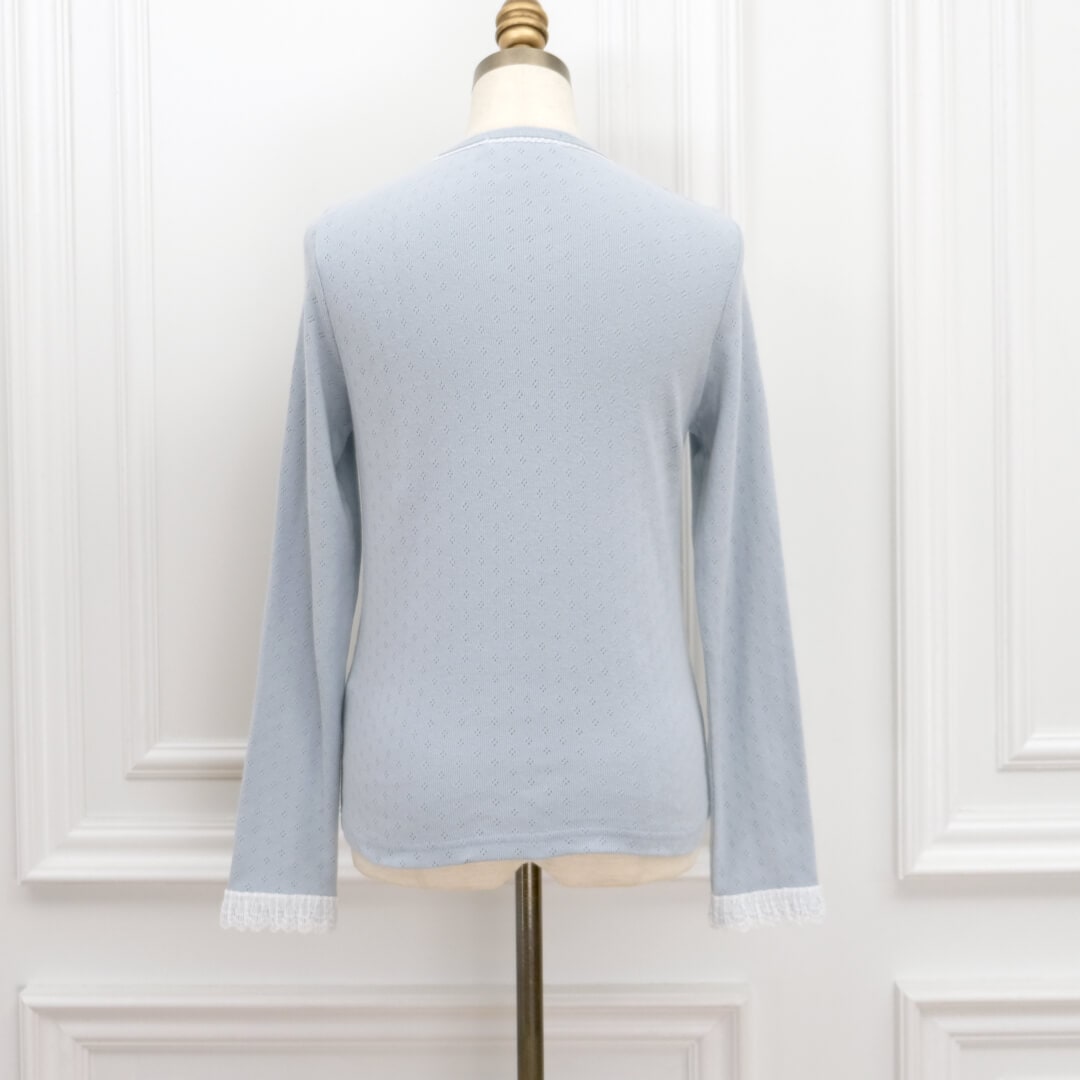 Eyelet Lace Tee(BLUE)